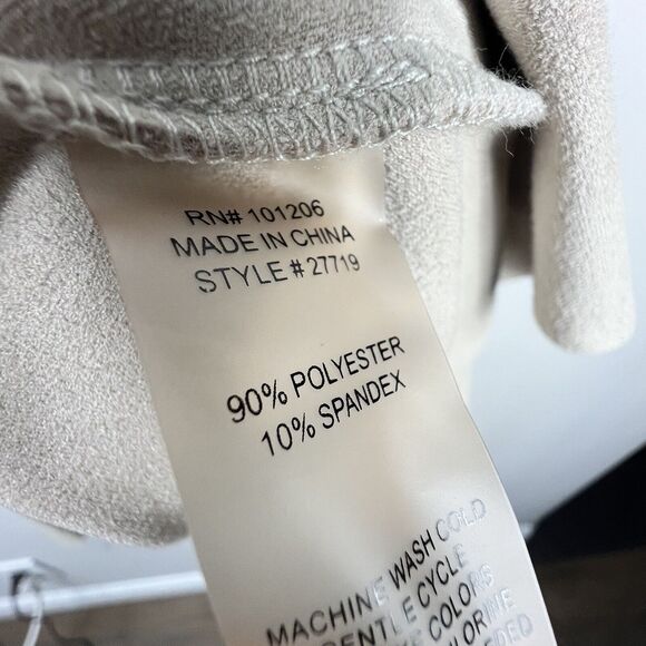 Soft Surroundings Beige Tan Faux Suede Open Drape Blazer Jacket Medium - Picture 10 of 10